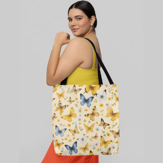 Tote Bag Un motif transparent de différentes fleurs de papi
