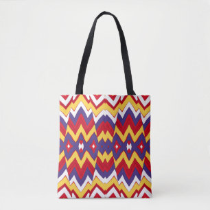 Tote Bag Un motif zigzag coloré tendance et vibrant
