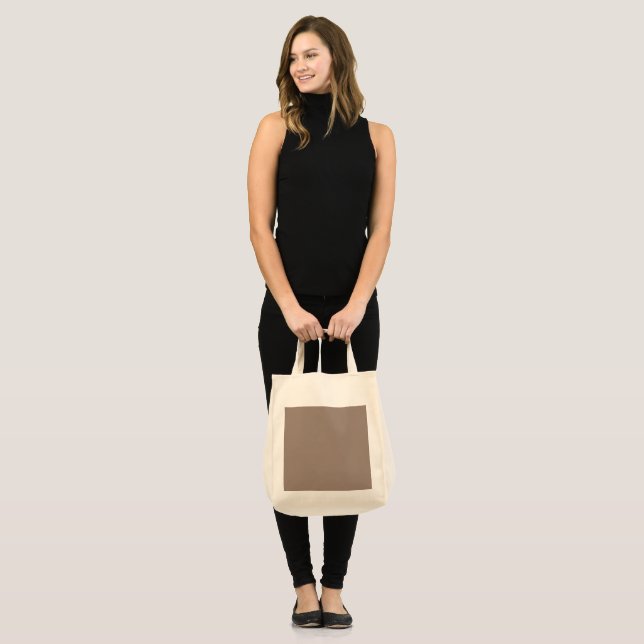 Tote Bag un mur marron avec une horloge (Devant (modèle))