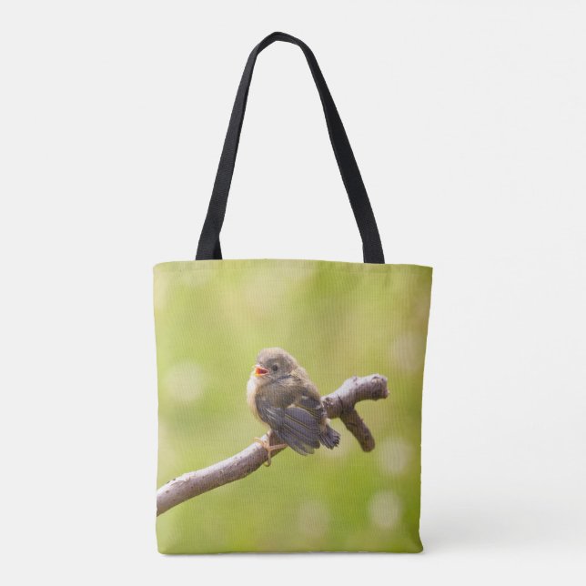 Tote Bag Un oiseau mignon chantant joyeusement en été (Dos)