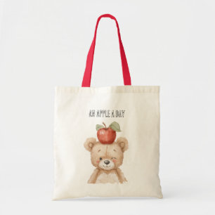 Tote Bag Un panier d'ours à une pomme par jour
