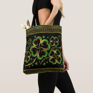 Tote Bag Un Shamrock irlandais à quatre feuilles de trèfl