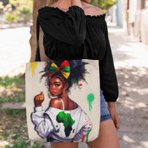 Tote Bag Une Ado afro-américaine célèbre son héritage