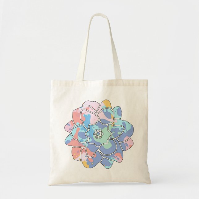 Tote Bag Une fleur faite de taches de peinture (Devant)