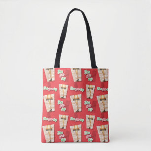 Tote Bag Une histoire de Noël Motif de lampes à lèvres