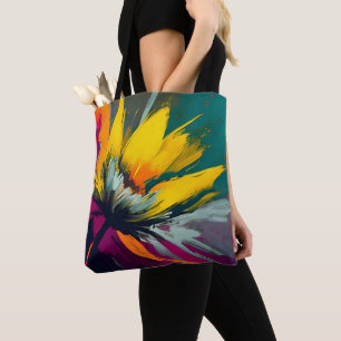 Tote Bag Une odyssée florale – Fleur expressive en mouvemen