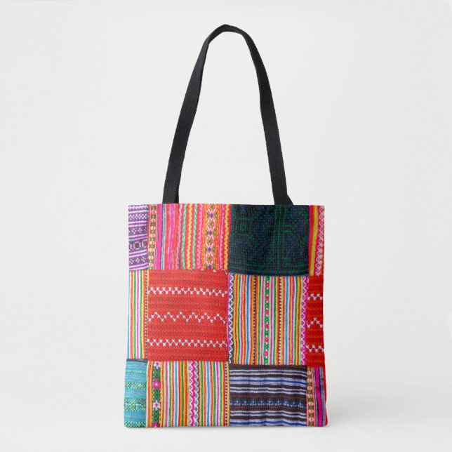 Tote Bag une surface composée en Patchwork de style asiatiq (Devant)