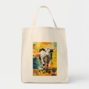Tote Bag Une vache faisant du skate dans un parc par une jo