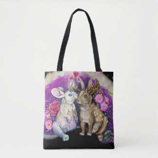 Tote Bag Unibunny Bisses Jackalope Amour magique