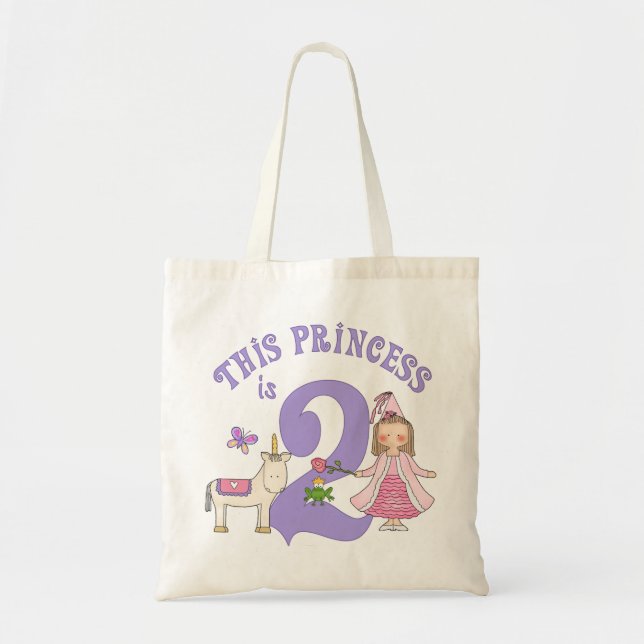 Tote Bag Unicorn Princesse 2e anniversaire (Devant)