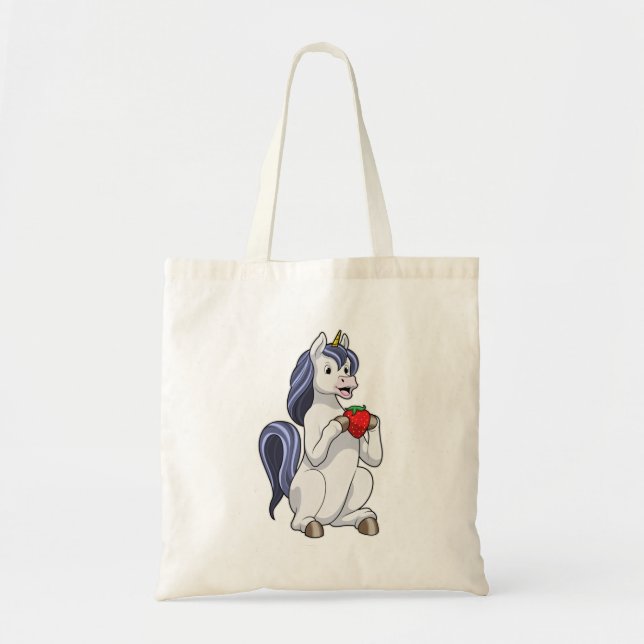 Tote Bag Unicorne aux fruits de fraise (Devant)