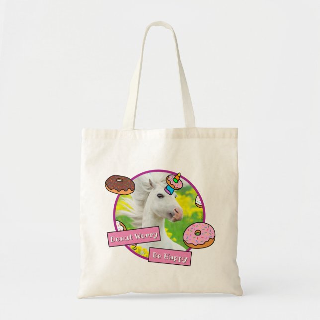 Tote Bag Unicorne avec beignes (Devant)