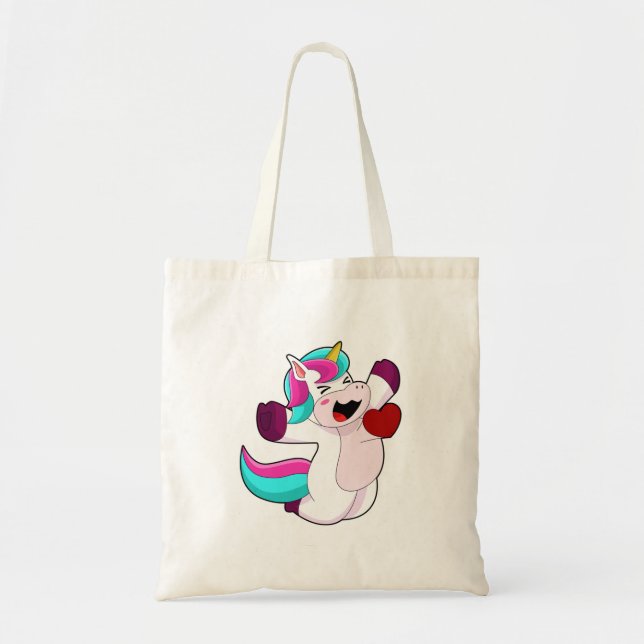 Tote Bag Unicorne avec coeur (Devant)