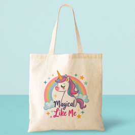 Tote Bag Unicorne douce avec arc-en-ciel