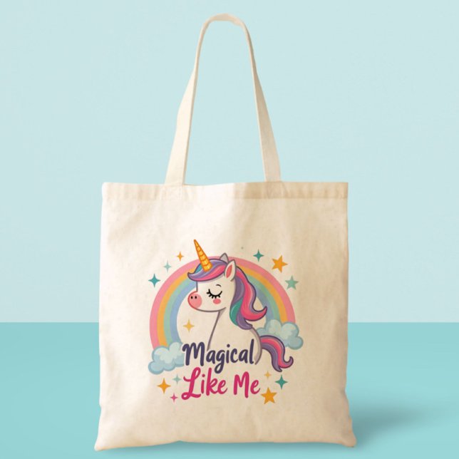 Tote Bag Unicorne douce avec arc-en-ciel (Créateur téléchargé)
