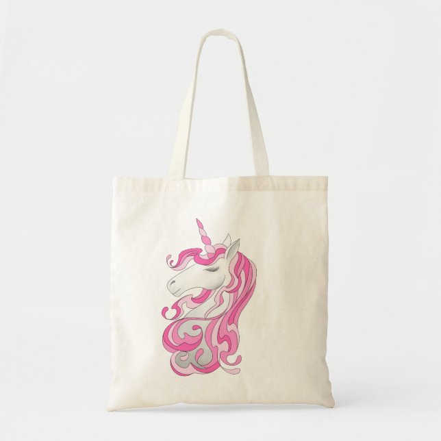 Tote Bag Unicorne rose (Devant)