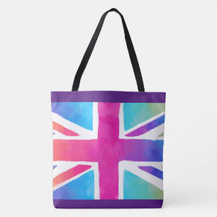Tote Bag Union Jack Flag à Bright Watercolors