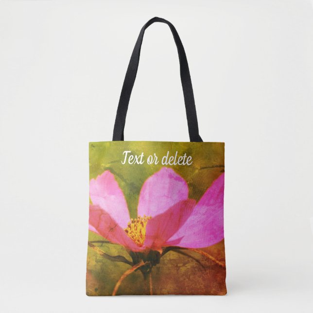 Tote Bag Unique Cosmos Fleur Art Personnalisé (Devant)