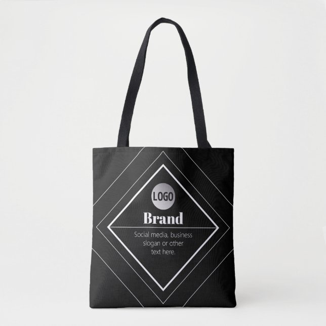 Tote Bag Upload Your Logo & Customizable Text Design (Devant)
