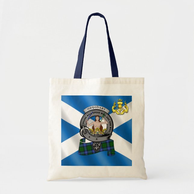 Tote Bag Urquhart Clan Badge & Tartan (Devant)