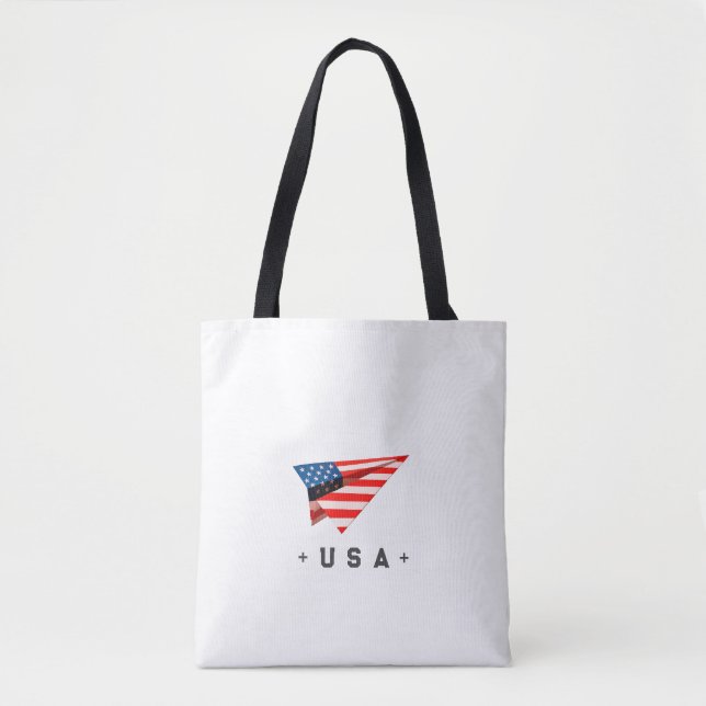 Tote Bag USA Paper Plane Flag (Devant)