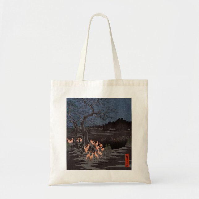 Tote Bag Utagawa Hiroshige - Le réveillon du Nouvel An tire (Devant)