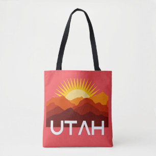 Tote Bag Utah Rétro Vintage Coucher de Soleil du Désert