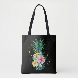 Tote Bag Vacances d'art de l'ananas à fleur d'Hawaï