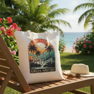 Tote Bag Vacances de Famille Rétro Tropical ID1135