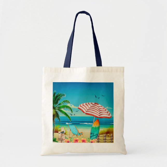 Tote Bag Vacances d'été sur la plage, Détente (Devant)
