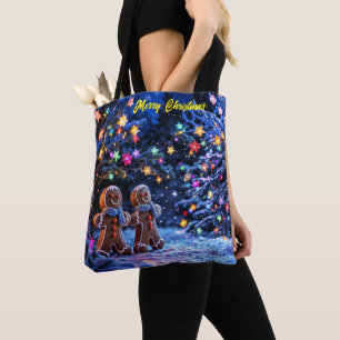 Tote Bag Vacances d'hiver pain d'épices art de Noël