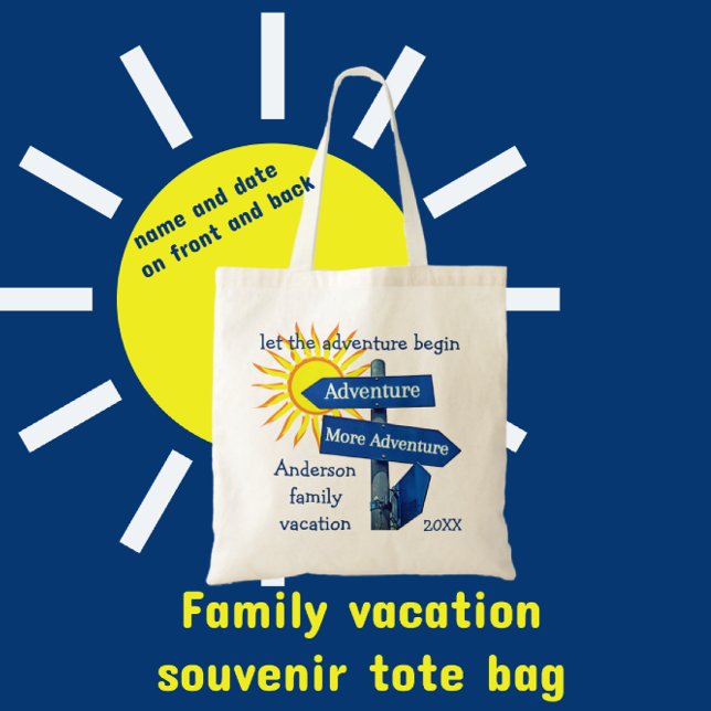 Tote Bag Vacances en famille Laisser l'aventure commencer (Créateur téléchargé)