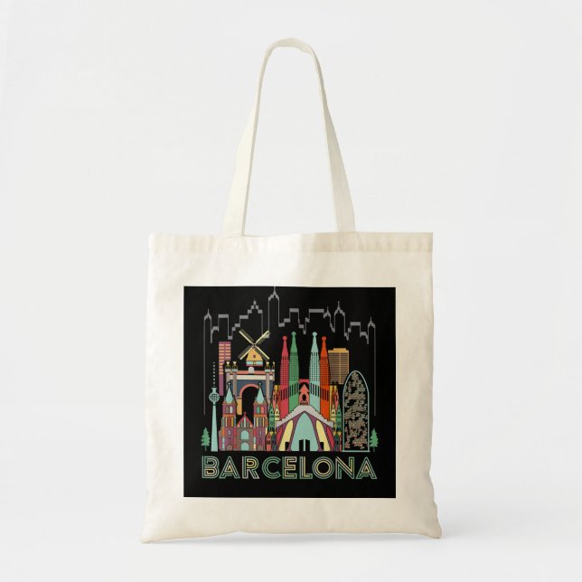 Tote Bag Vacances Espagne Barcelone Vacances Cadeau Design  (Devant)