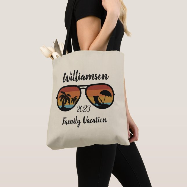 Tote Bag Vacances familiales personnalisées (De près)