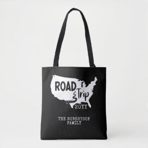 Tote Bag Vacances personnalisées Family Road Trip USA Car