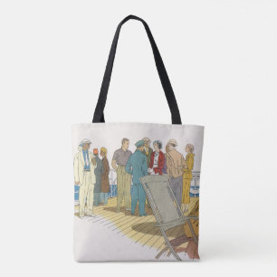 Tote Bag Vacances Vintage, Passagers Bateau de Croisière su