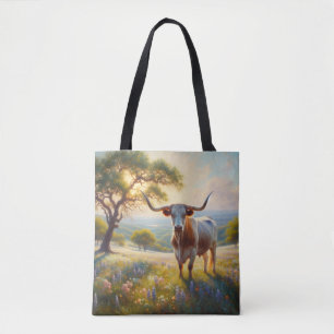 Tote Bag Vache à landes du printemps du Texas