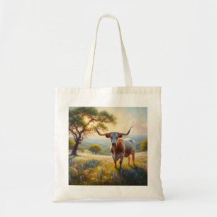 Tote Bag Vache à landes du printemps du Texas