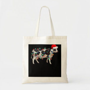 Tote Bag Vache Noël Heifer Santa Hat Christmas Lights Co