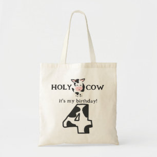 Tote Bag Vache Sainte Je Suis Quatre 4ème Anniversaire Anim
