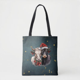 Tote Bag Vaches de Noël mignonnes