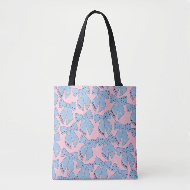 Tote Bag Vaches Roses Et Bleues (Devant)