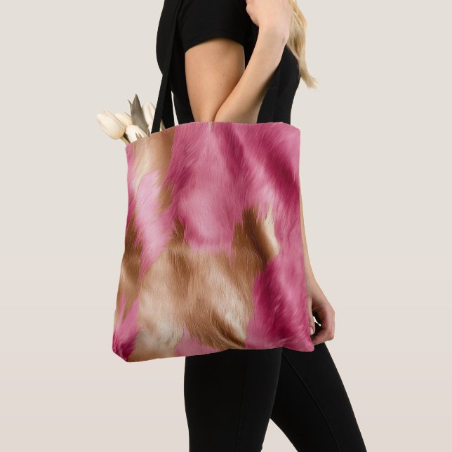 Tote Bag Vachette de cowgirl en or rose de l'Ouest (De près)