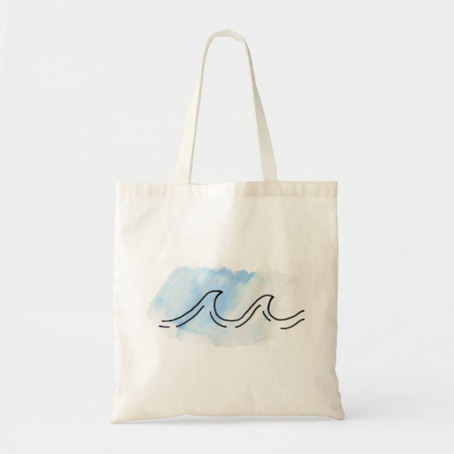Tote Bag Vague d'aquarelle (Devant)