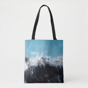 Tote Bag vague de mer. Illustration peinte à la main
