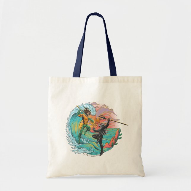 Tote Bag Vague marémotrice Aquaman & Black Manta (Devant)