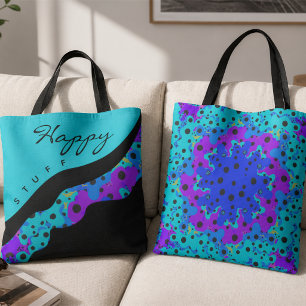 Tote Bag Vague Moderne Noir et Violet