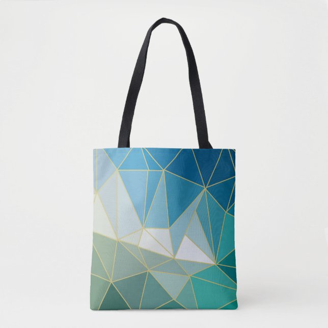 Tote Bag Vague océanique géométrique (Devant)