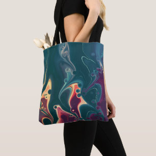 Tote Bag Vagues en fusion en mouvement de minuit