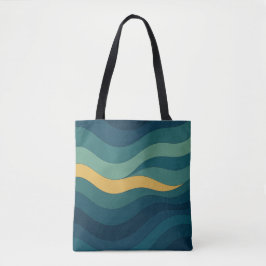 Tote Bag Vagues géométriques - Flux minimal Abstrait